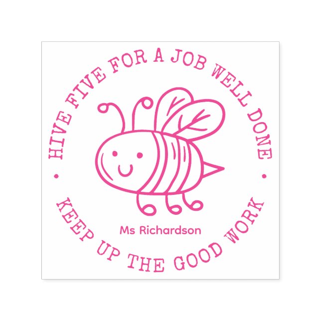 Cute Honey Bee Job Well Done Teacher Praise Self-inking Stamp (Design)
