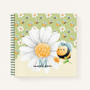 Cute Honey Bee Pattern Custom Notebook