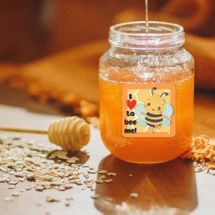 Cute Honey Bee Square Sticker