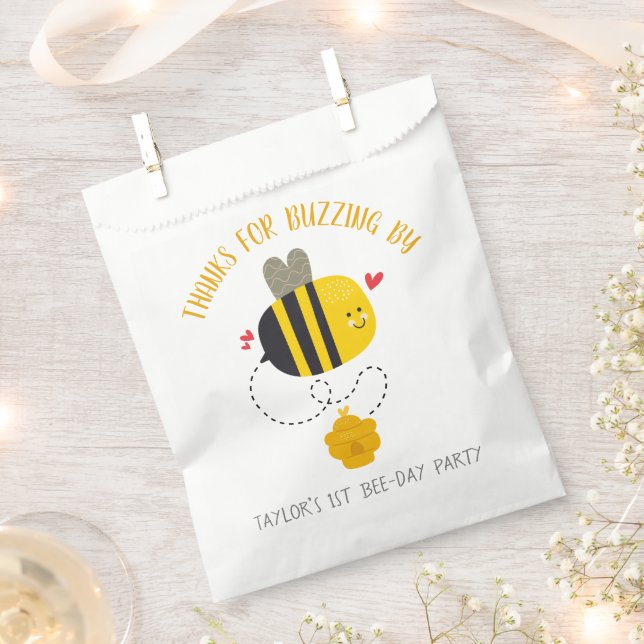 Cute Honey Bee Sweet Kawaii Boy or Girl Thank You Favour Bags (Clipped)