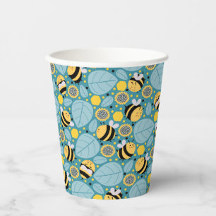 Cute Honey Bee Wrapping Paper Set of 3 Napkins Cups