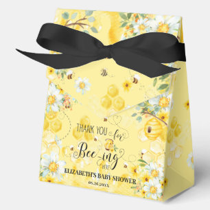 Cute Honey Bees Yellow Floral Baby Shower Bridal Favour Box