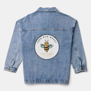Cute Honey Jar Bee Apiary Denim Jacket