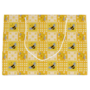 Cute Honeybee and Bee Hives Large Gift Bag