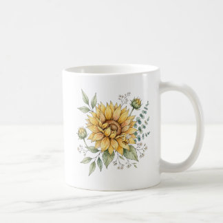 Cute Honeybee Sunflower Watercolor Garden mug