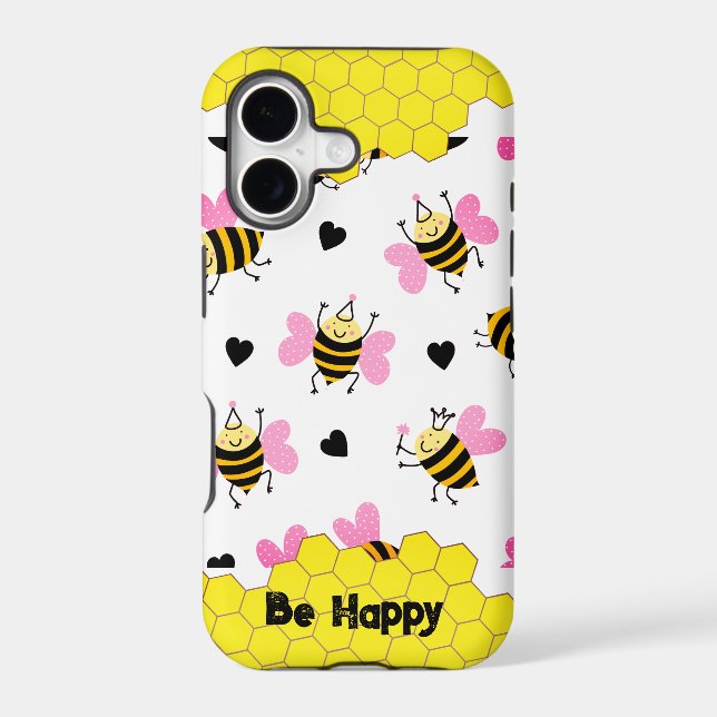 Cute honeybees-comb iPhone Case (Back)