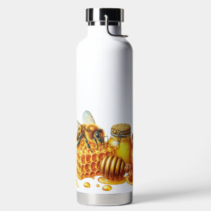 CUTE HONEYBEES, HONEYCOMBS, JARS OF HONEY WATER BOTTLE