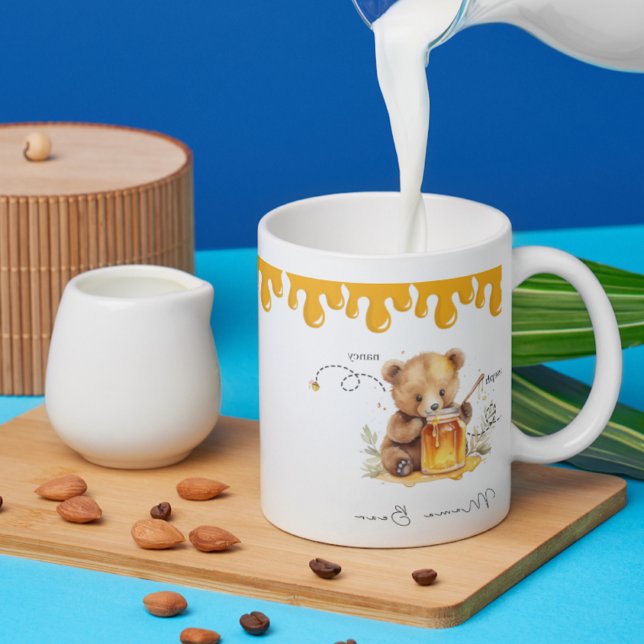 Cute honeybees with Mama Bear gift for mum Coffee Mug (Creator Uploaded)