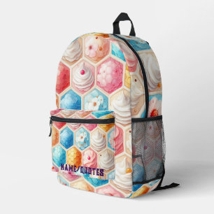 Cute Honeycomb Dessert Seamless Design Printed Backpack
