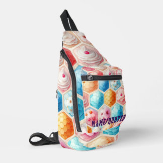 Cute Honeycomb Dessert Seamless Design Sling Bag