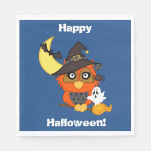 Cute Hoot Owl Halloween Napkin