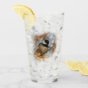 Cute Hopeful Black-Capped Chickadee Songbird Glass