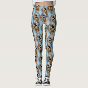Cute Hopeful Black-Capped Chickadee Songbird Leggings