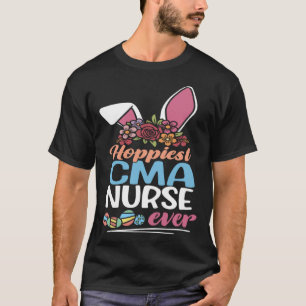 Cute Hoppiest CMA Nurse Ever Bunny Ear Red Plaid E T-Shirt