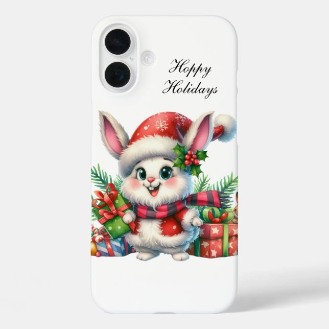 Cute hoppy Holidays bunny customisable Case-Mate iPhone Case (Back)