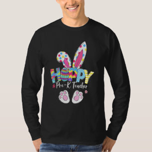 Cute Hoppy Pre K Teacher Bunny Rabbit Easter Day M T-Shirt
