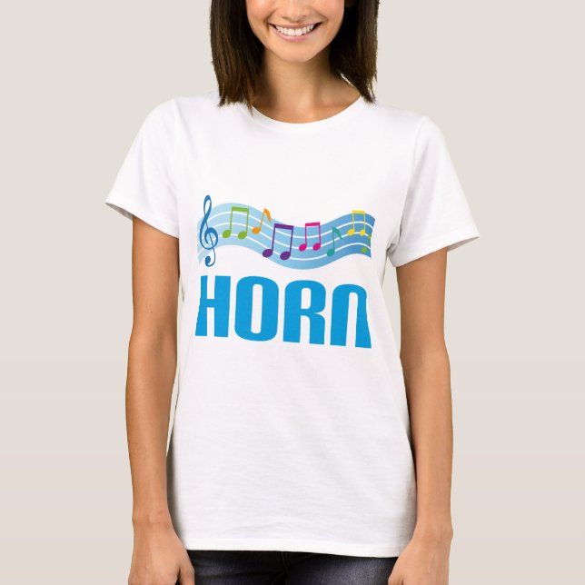 Cute Horn Staff Blue T-Shirt (Front)