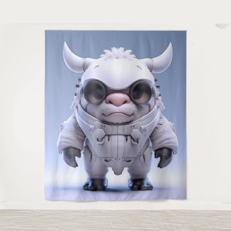 Cute Horned Character Tapestry