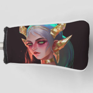Cute Horned Cyber Demon Girl Golf Head Cover