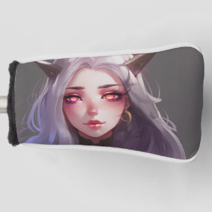 Cute Horned Warrior Anime Girl Golf Head Cover
