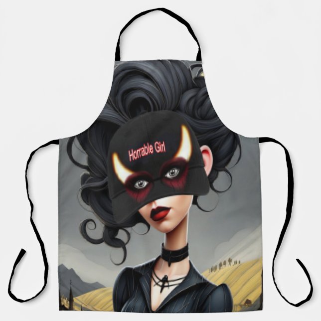 Cute Horrible girl  Apron (Front)