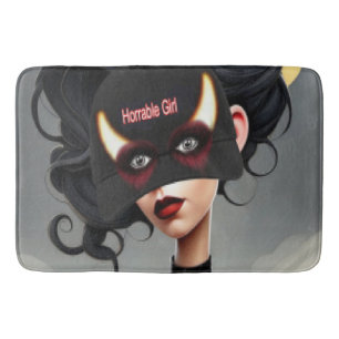 Cute Horrible girl Bath Mat