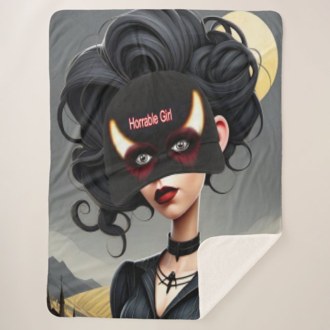 Cute Horrible girl  Sherpa Blanket (Front)