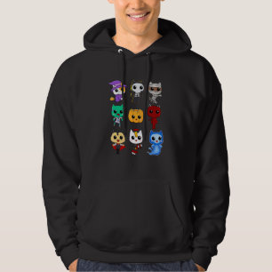 Cute Horror Cats in Monster Halloween Costumes Sp Hoodie