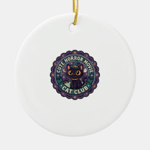 Cute Horror Movie Cat Cute Cat T-Shirt Design - Cu Ceramic Tree Decoration