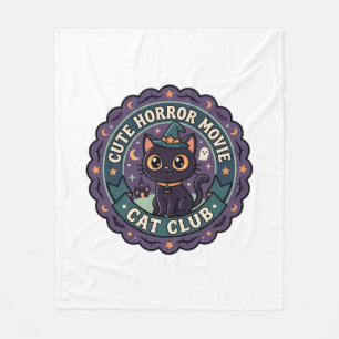 Cute Horror Movie Cat Cute Cat T-Shirt Design - Cu Fleece Blanket