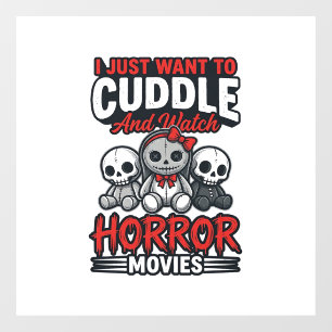 Cute Horror Movie Cuddle Vintage Graphic Shirt Des
