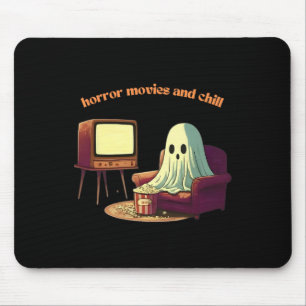 Cute Horror Movies And Chill Halloween Ghost Mouse Pad