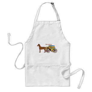 Cute horse and royal carriage illustration standard apron