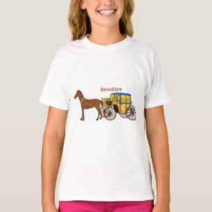 Cute horse and royal carriage illustration T-Shirt