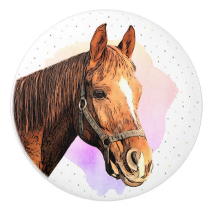 Cute Horse Animal Child's Room Ceramic Knob