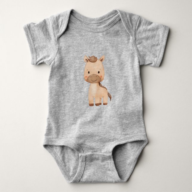 Cute horse  baby bodysuit (Front)