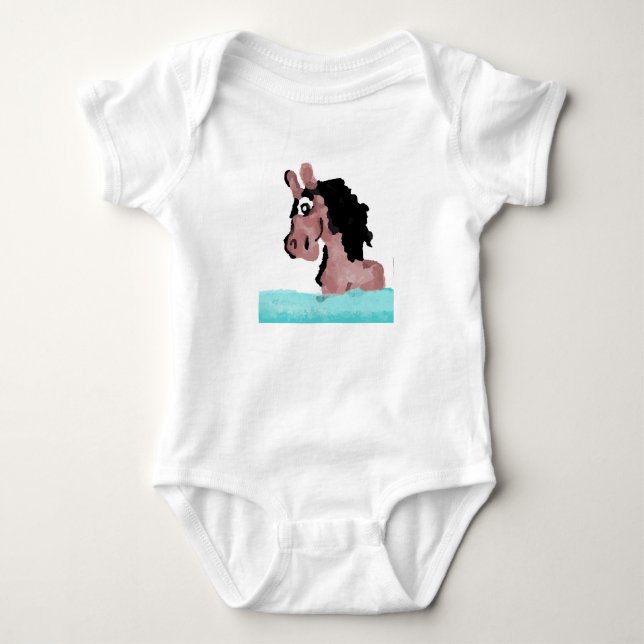 Cute Horse  Baby Bodysuit (Front)