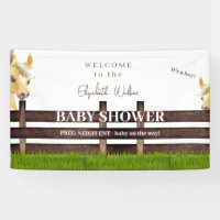 Cute Horse Baby Shower White Welcome