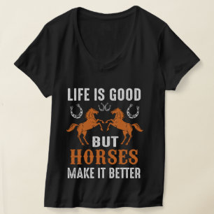 Cute horse better life word art  T-Shirt