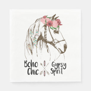 Cute Horse Boho Western Country Equestrian Party Napkin