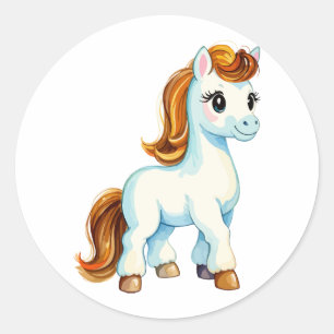 Cute Horse Classic Round Sticker