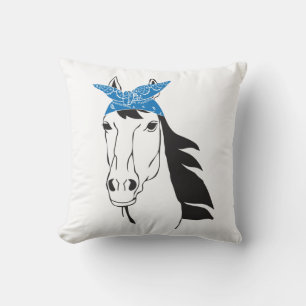 Cute Horse Country Western Cowgirl Farm Equestrian Cushion