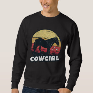 Cute Horse Cowgirl Western Horse Rider Trail Barre Sweatshirt