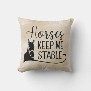 Cute Horse Equestrian Pony Western Tan Brown Cushion