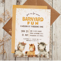 Cute Horse Farm Barnyard First Birthday