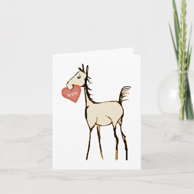 Cute Horse Foal Valentine's Day Card (Front)