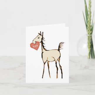 Cute Horse Foal Valentine's Day Card