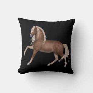 Cute Horse Gift Equestrian Pony Stallion Black Cushion