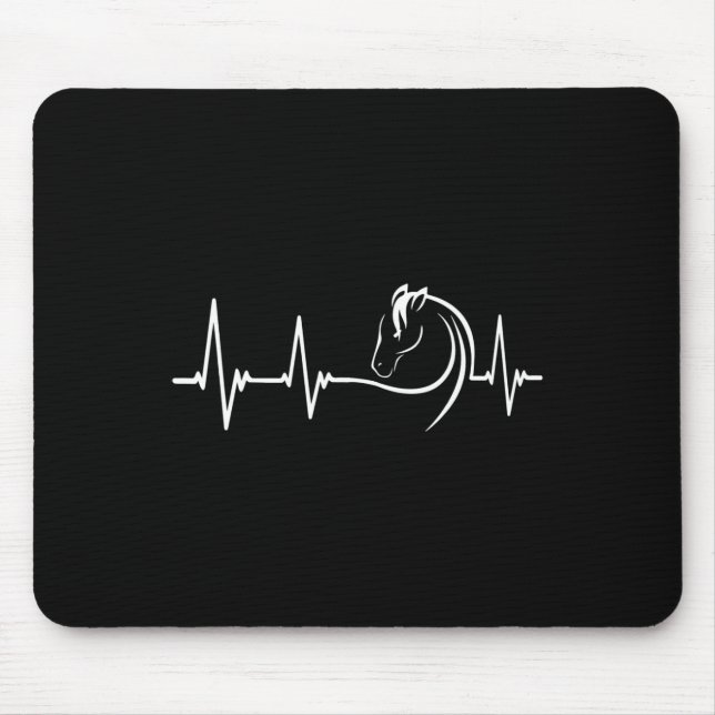 Cute Horse Heartbeat  Mouse Pad (Front)