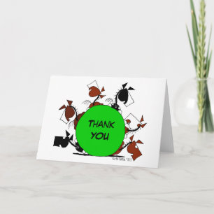 Cute Horse Herd Cartoon Thank You Card